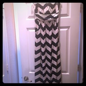 Navy and cream maxi dress